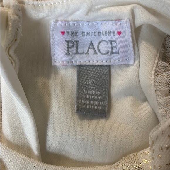 The Children's Place White and Gold Sparkle Dress Size 2T - Picture 6 of 6